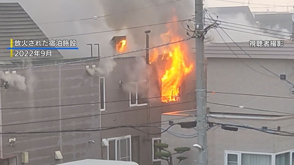 放火された生活困窮者向け宿泊施設（北海道北広島市・2022年）