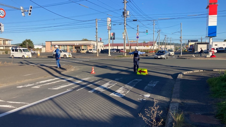 北見市小泉の国道39号の交差点