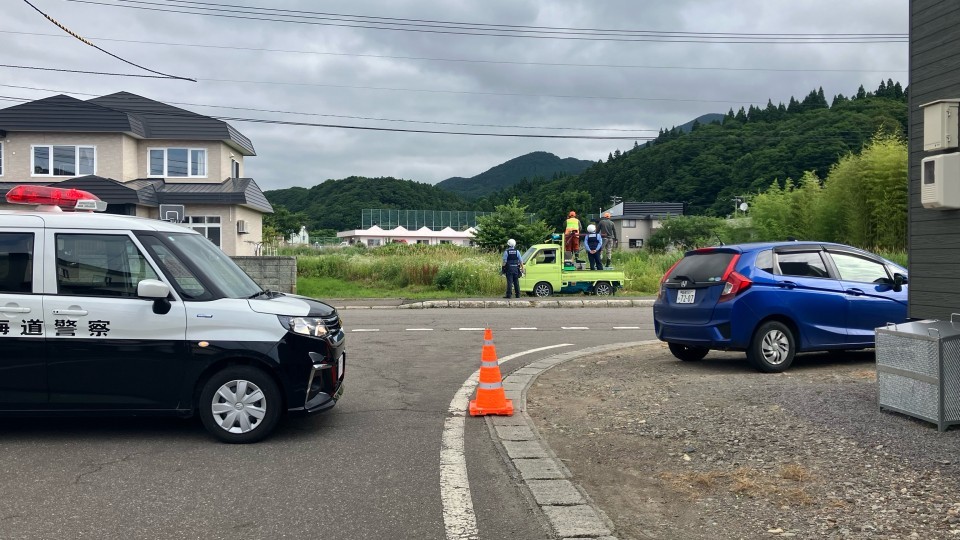 クマが出没した現場付近(12日・北海道福島町)