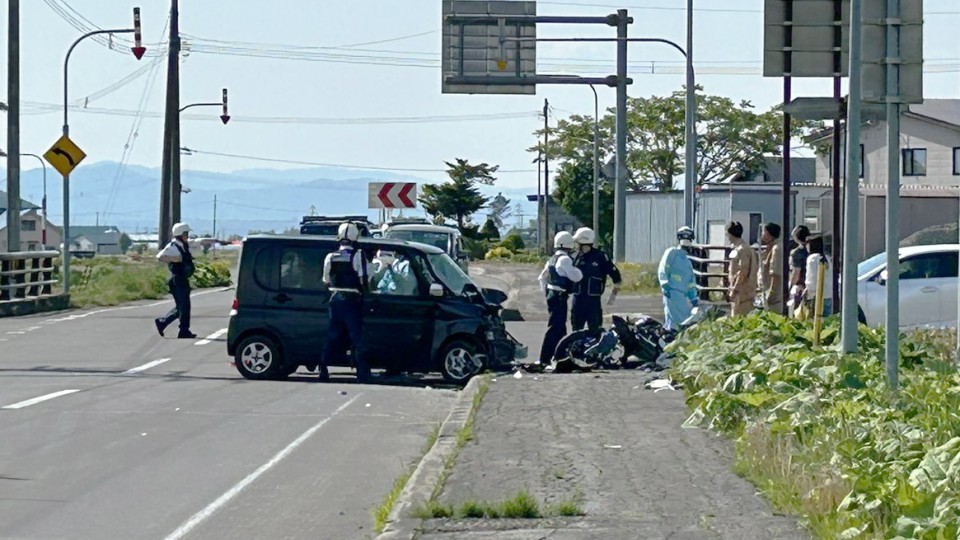 事故の現場(28日午後 北海道東川町)視聴者提供