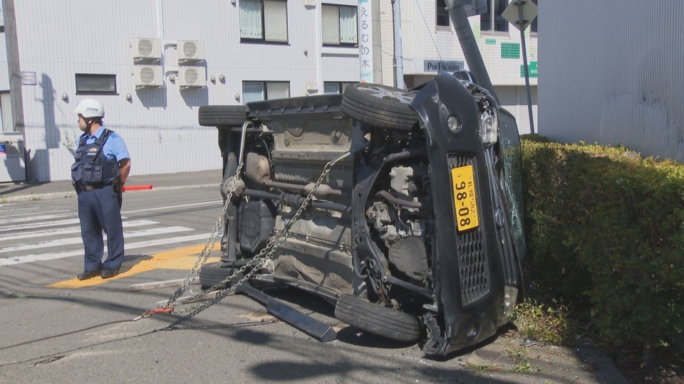 事故現場(16日・札幌市東区)