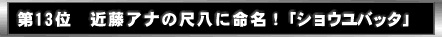 ��13�ʁ@�ߓ��A�i�̎ڔ��ɖ����I�u�V���E���o�b�^�v