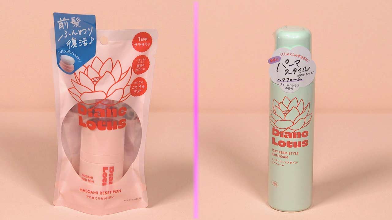 「１DAYパーマスタイルヘアフォーム」と「MAEGAMIリセットポン」イメージ画像