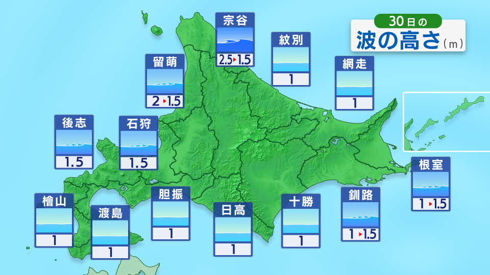きょうの波の高さ 北海道 Hbc北海道放送