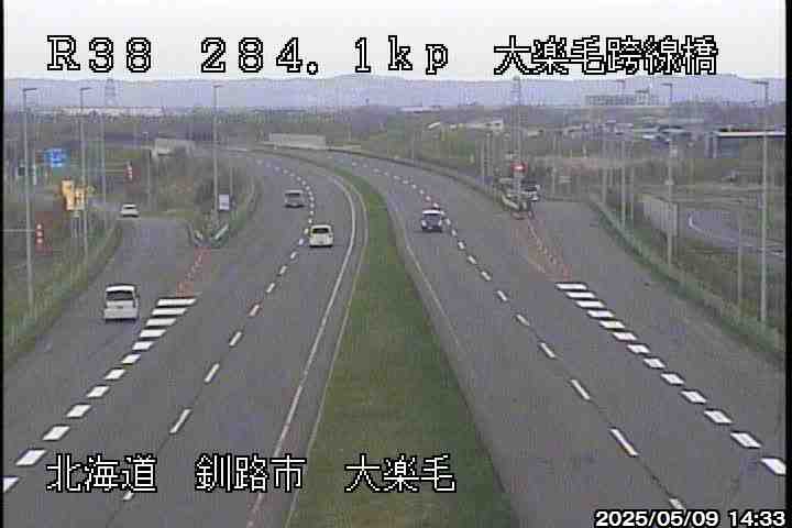 国道38号 ［釧路市大楽毛跨線橋］ 北海道 道路ライブカメラ